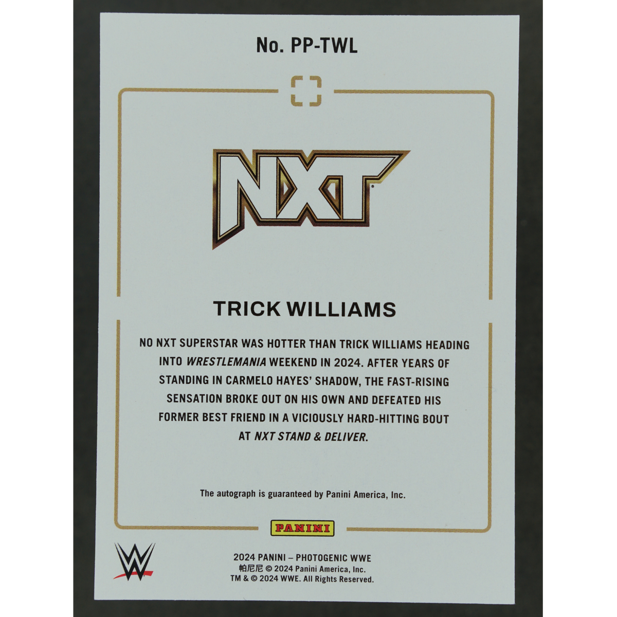 Trick WIlliams 2024 Photogenic Picture Perfect Auto #PP-TWL