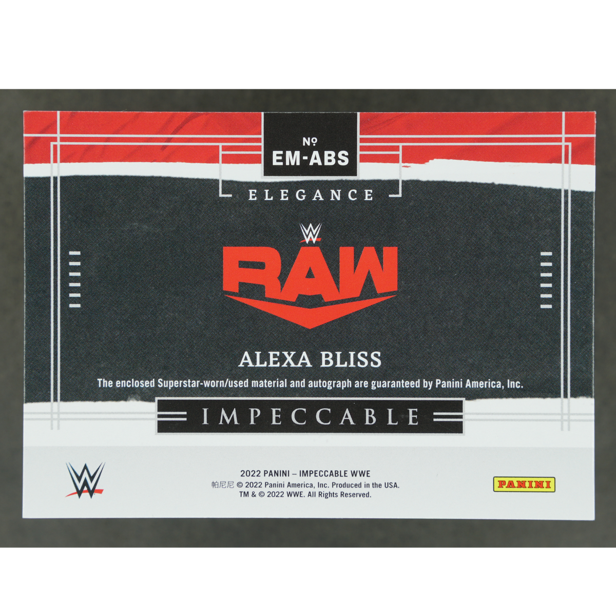 Alexa Bliss 2022 Impeccable Memorabilia Auto Elegance 35/99 #EM-ABS