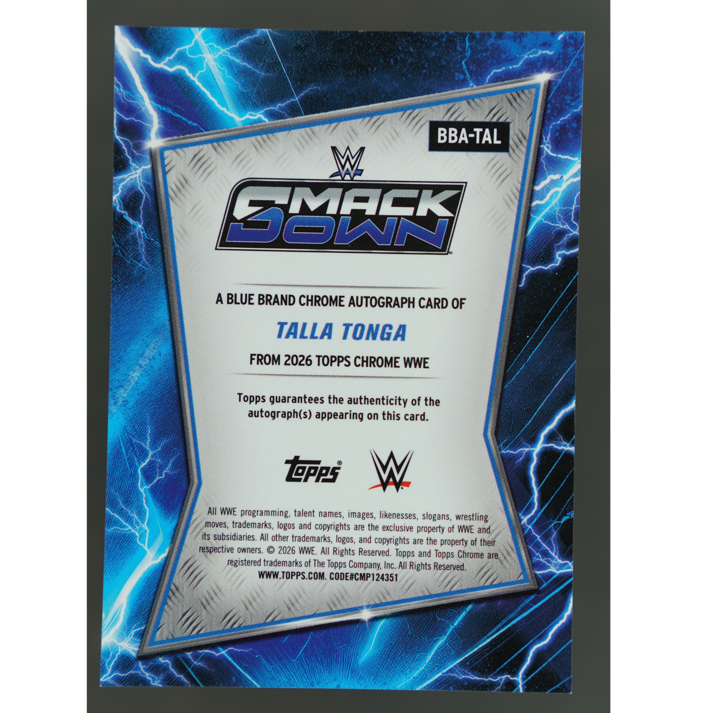 Talla Tonga 2026 Chrome Blue Brand Auto RC 55/99 #BBA-TAL