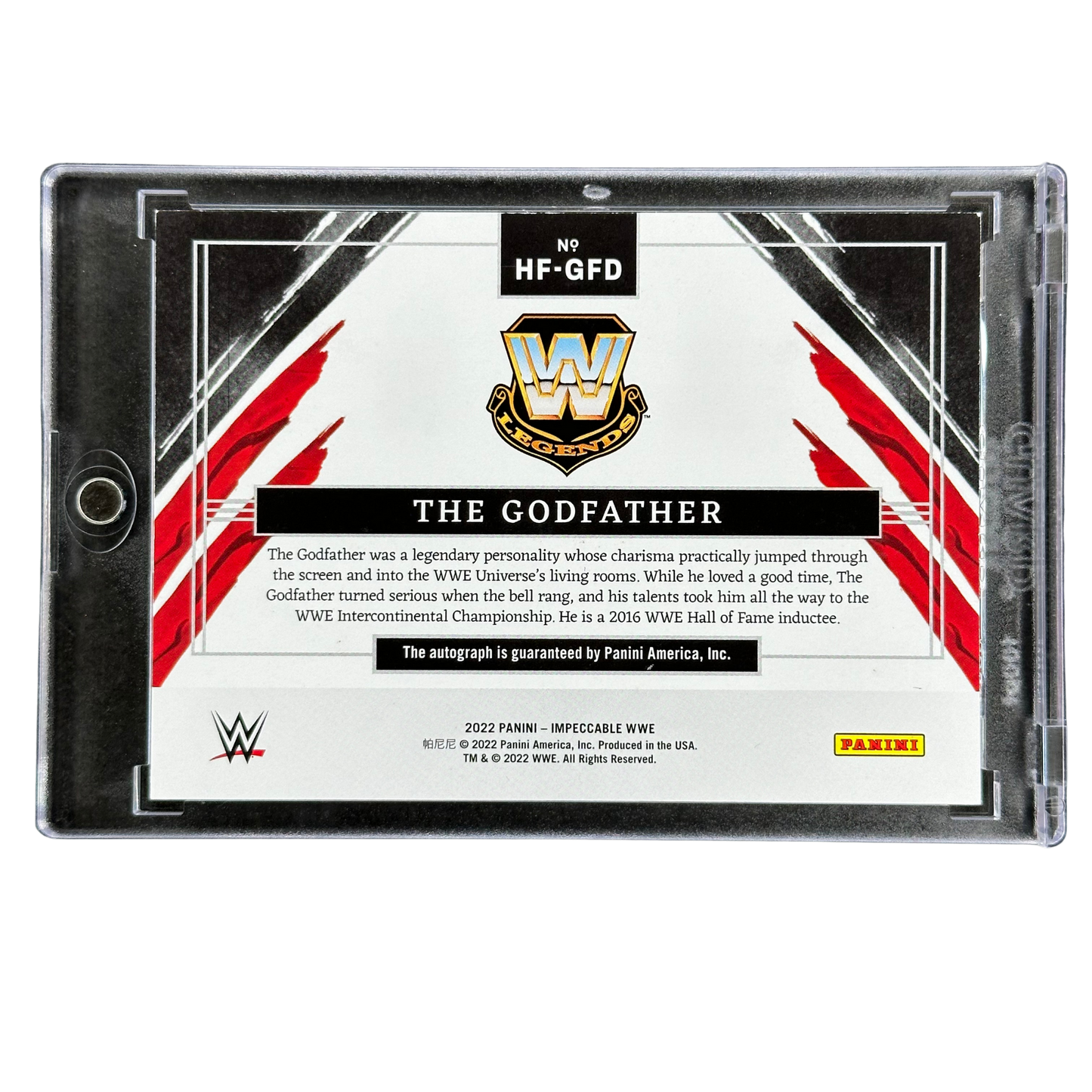 The Godfather 2022 Impeccable 2016 Hall of Fame Auto 3/17 #HF-GFD