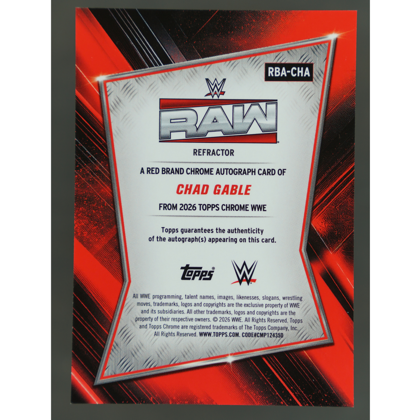 Chad Gable 2026 Chrome Red Brand Auto Refractor #RBA-CHA