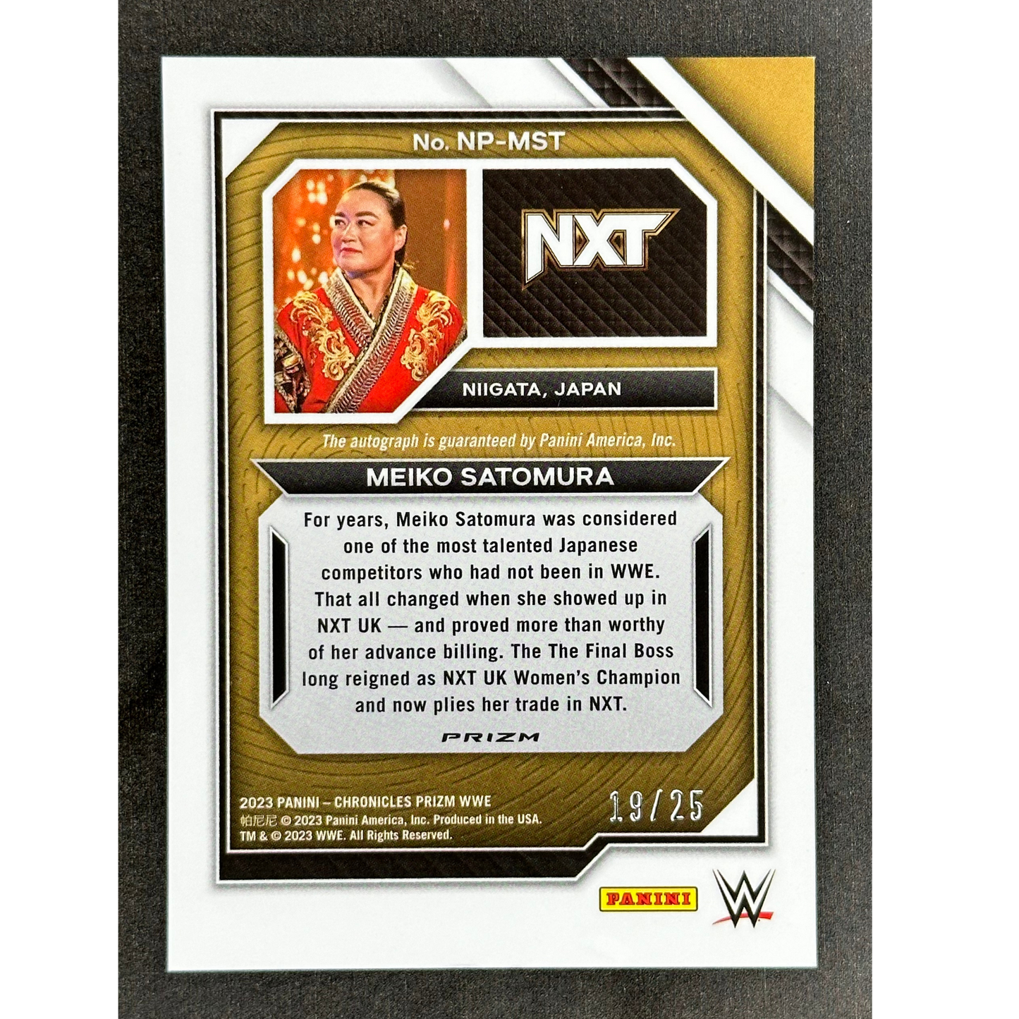 Meiko Satomura 2023 Chronicles Prizm National Pride Mojo Auto 19/25 #NP-MST