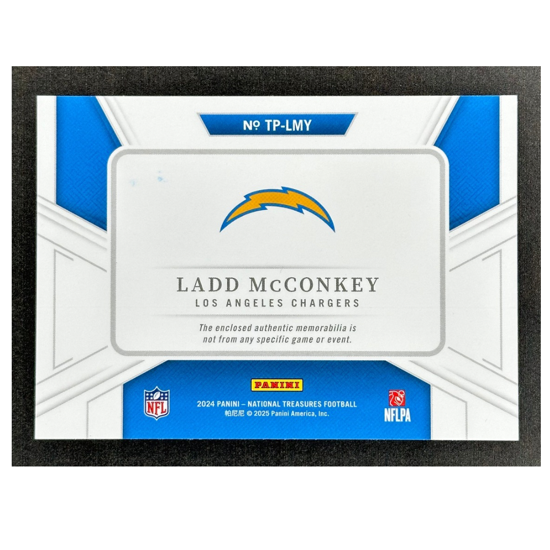 Ladd McConkey 2024 National Treasures Patch 6/10 RC Rookie Card #TP-LMY