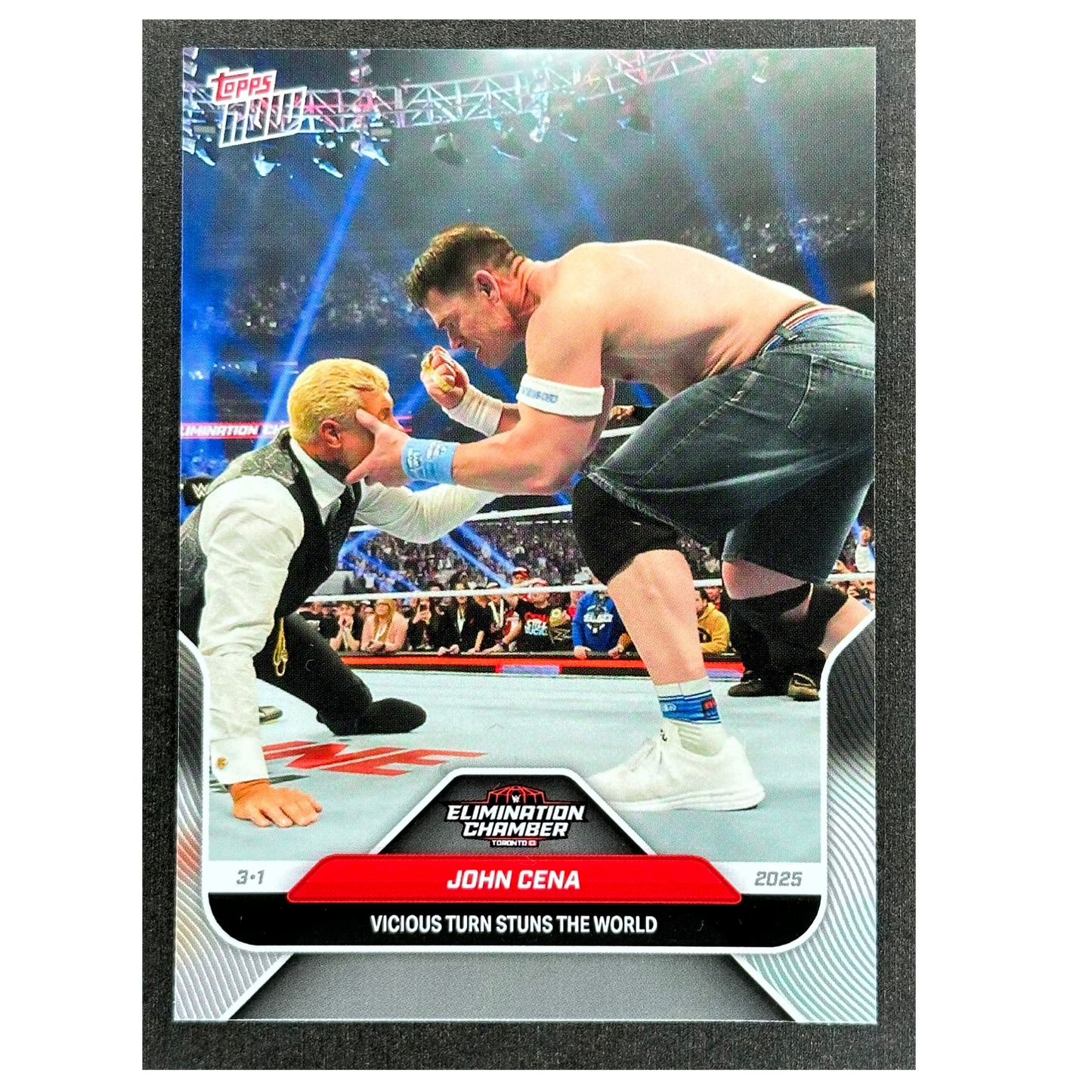 John Cena 2025 WWE Topps Now Elimination Chamber „Vicious turn stuns the world“ #29