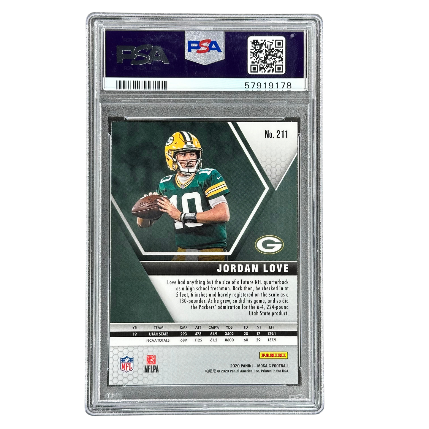 Jordan Love 2020 Mosaic RC Rookie Card PSA 10 #211