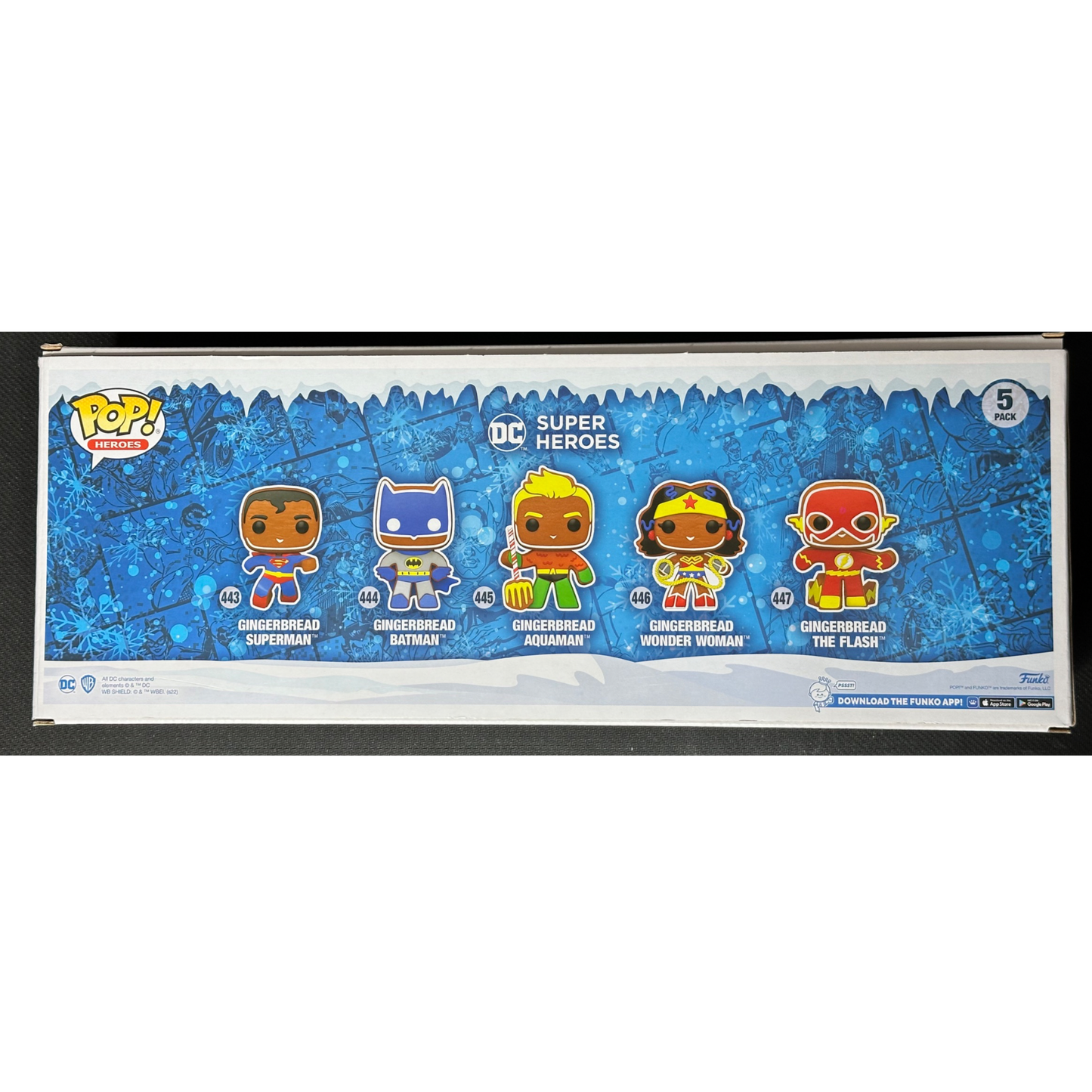 Funko Pop! DC 5 Pack Gingerbread Superman, Batman, Aquaman, Wonderwoman, the Flash