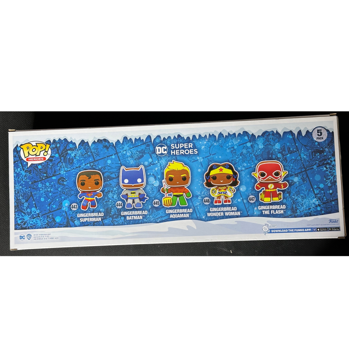 Funko Pop! DC 5 Pack Gingerbread Superman, Batman, Aquaman, Wonderwoman, the Flash
