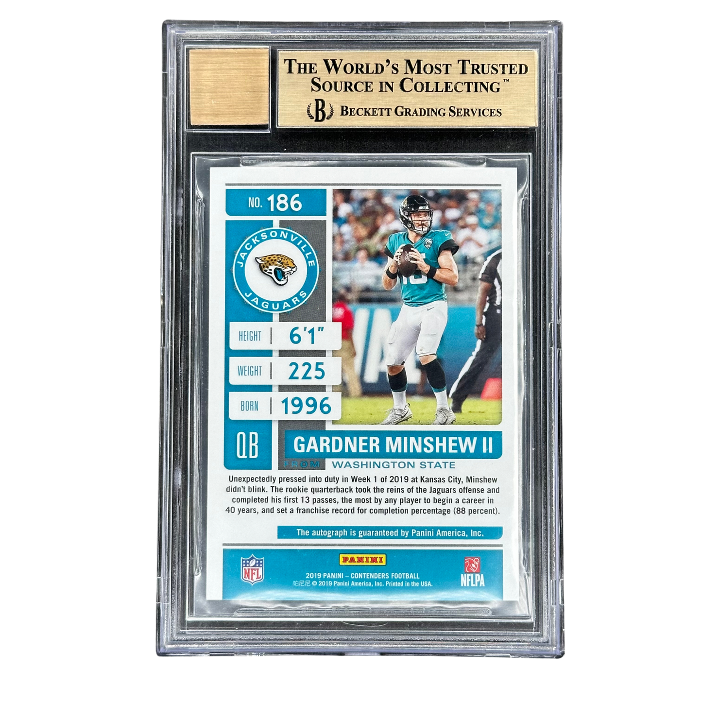 Gardner Minshew II 2019 Contenders RC Rookie Ticket Car BGS 9.5 #186