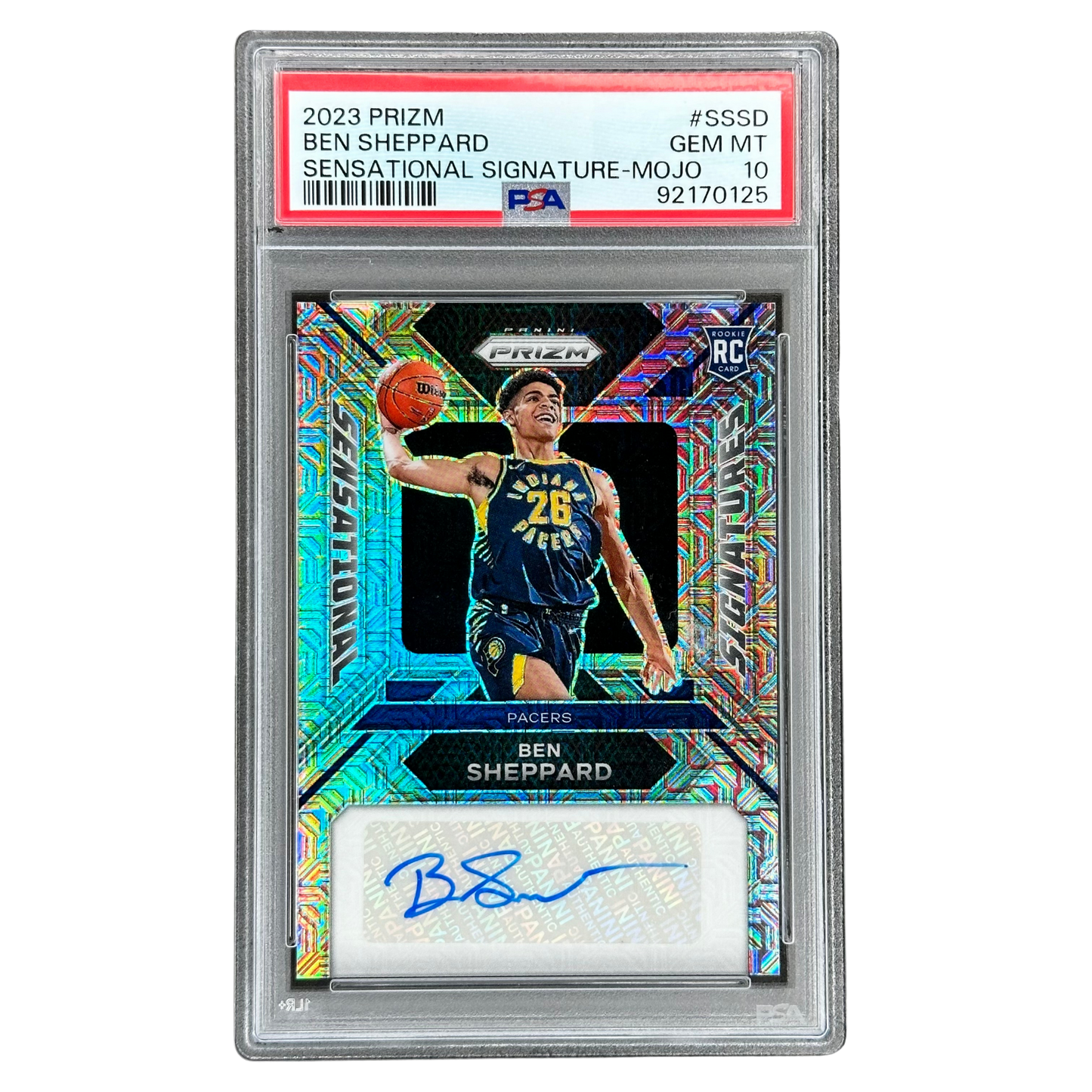 Ben Sheppard 2023 Prizm Signature Mojo Auto 19/25 RC Rookie Card PSA 10 #SSSD