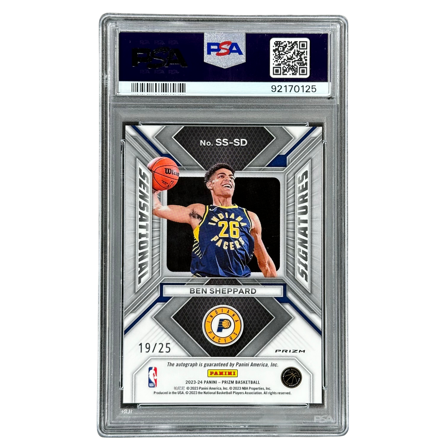 Ben Sheppard 2023 Prizm Signature Mojo Auto 19/25 RC Rookie Card PSA 10 #SSSD