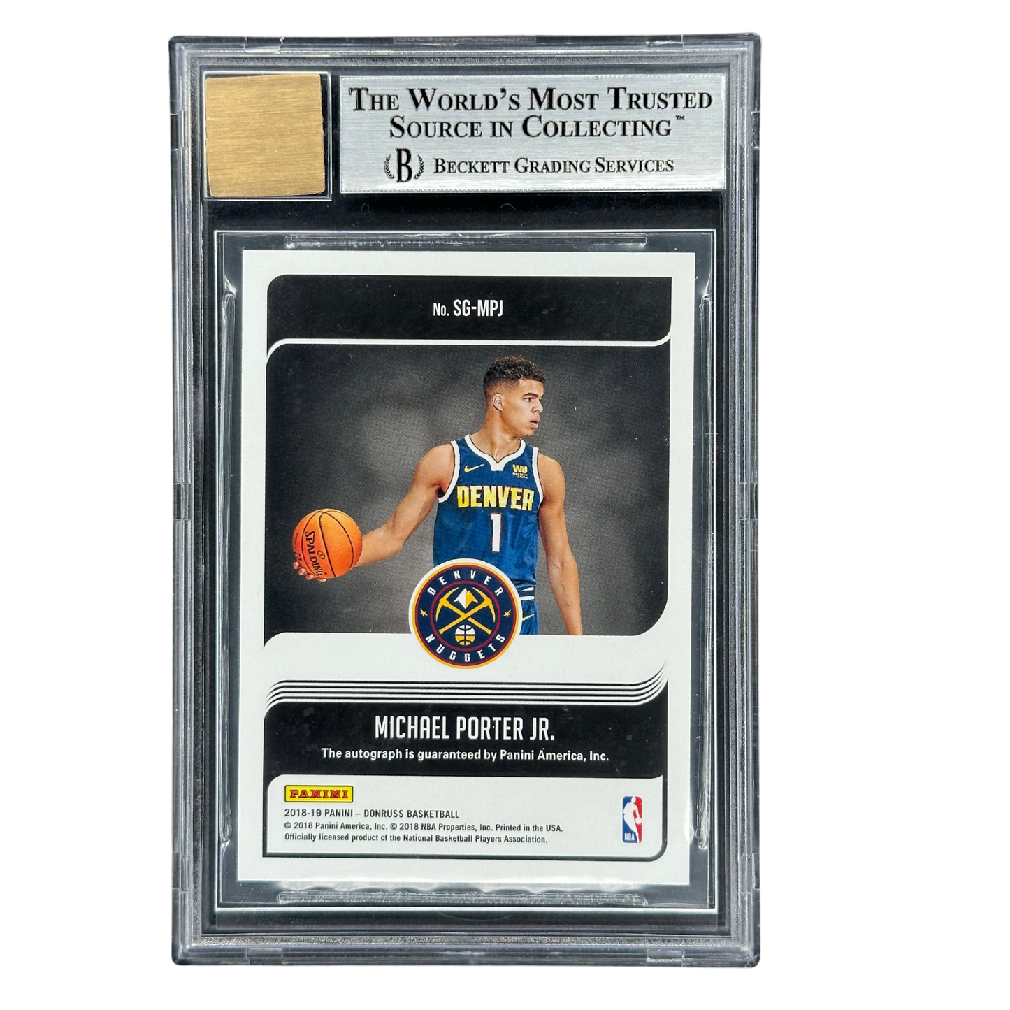 Michael Porter Jr. 2018 Donruss Signature Series Gold 9/10 RC Rookie Card Auto BGS 9 Auto 10 #50