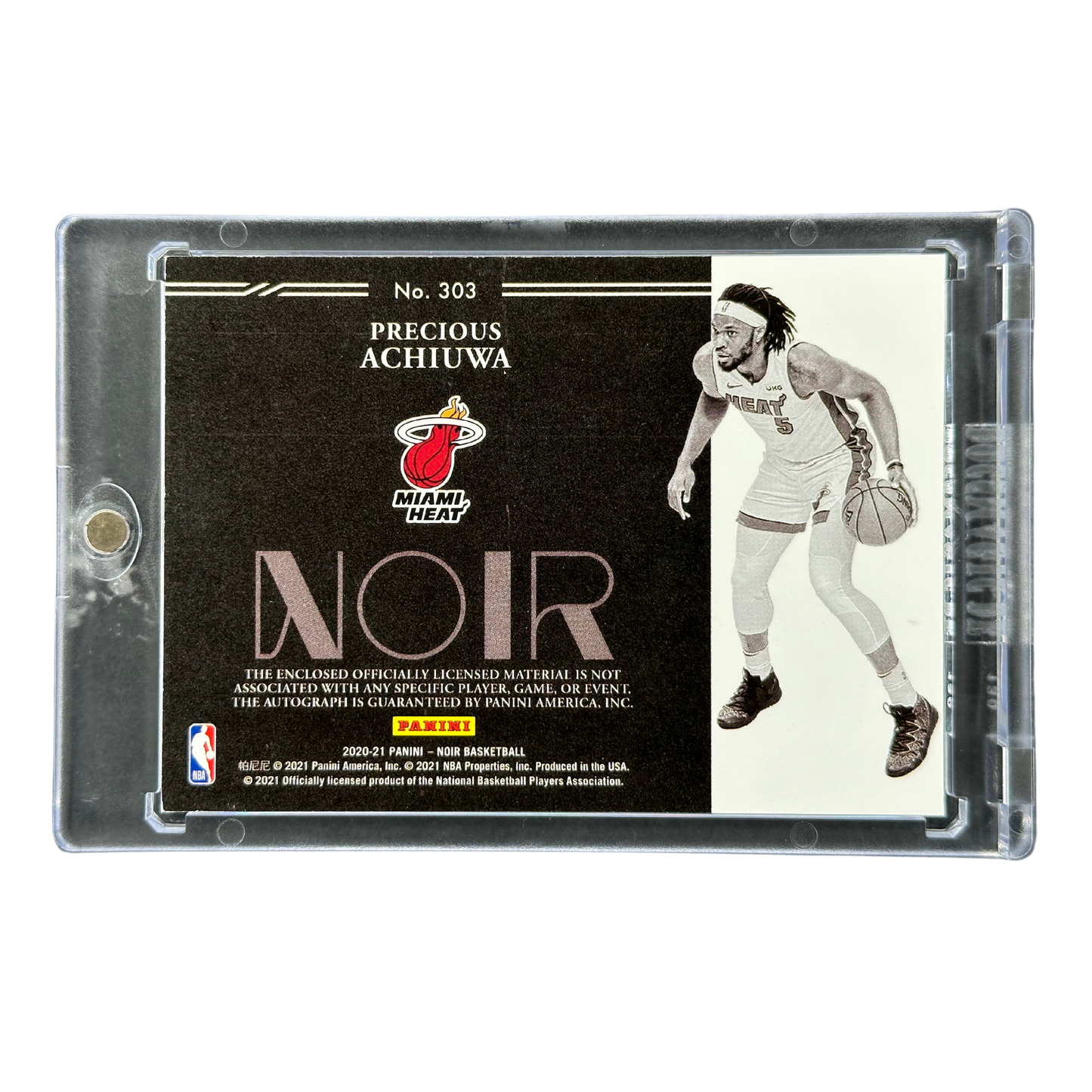 Precious Achiuwa 2020 Noir RC Rookie Card Auto Jersey 90/99 #303