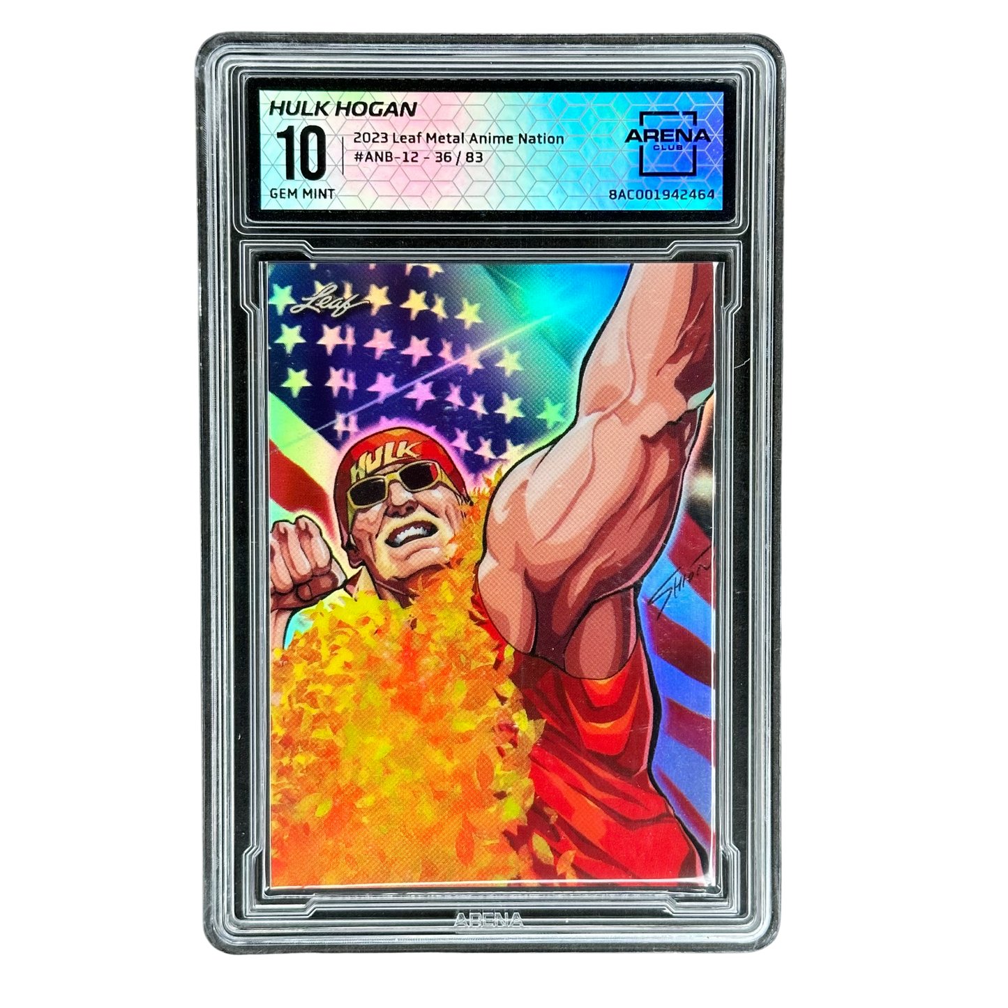 Hulk Hogan 2023 Leaf Metal Anime Nation 36/83 Arena Club 10 #ANB-12