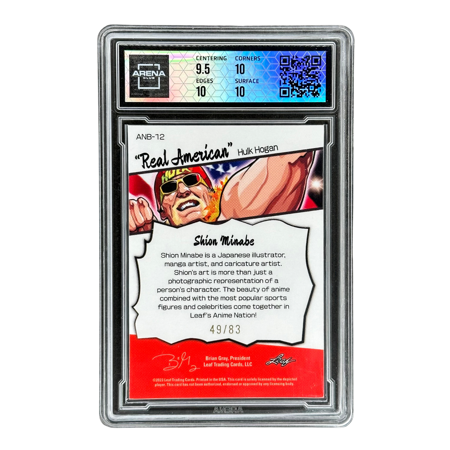 Hulk Hogan 2023 Leaf Metal Anime Nation 49/83 Arena Club 10 #ANB-12