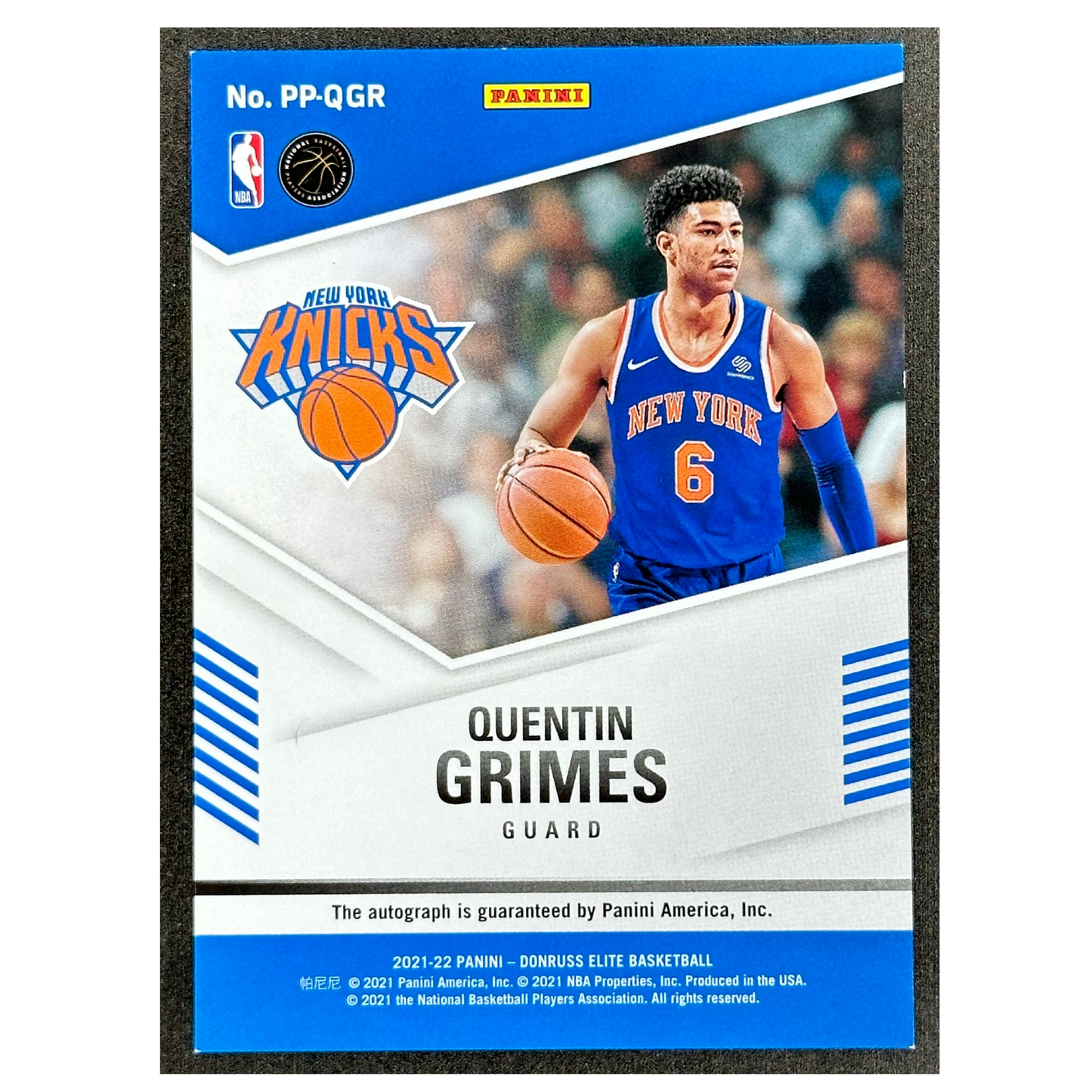 Quentin Grimes 2021 Elite Pen Pals Gold 7/10 RC Rookie Card Auto #PP-QGR