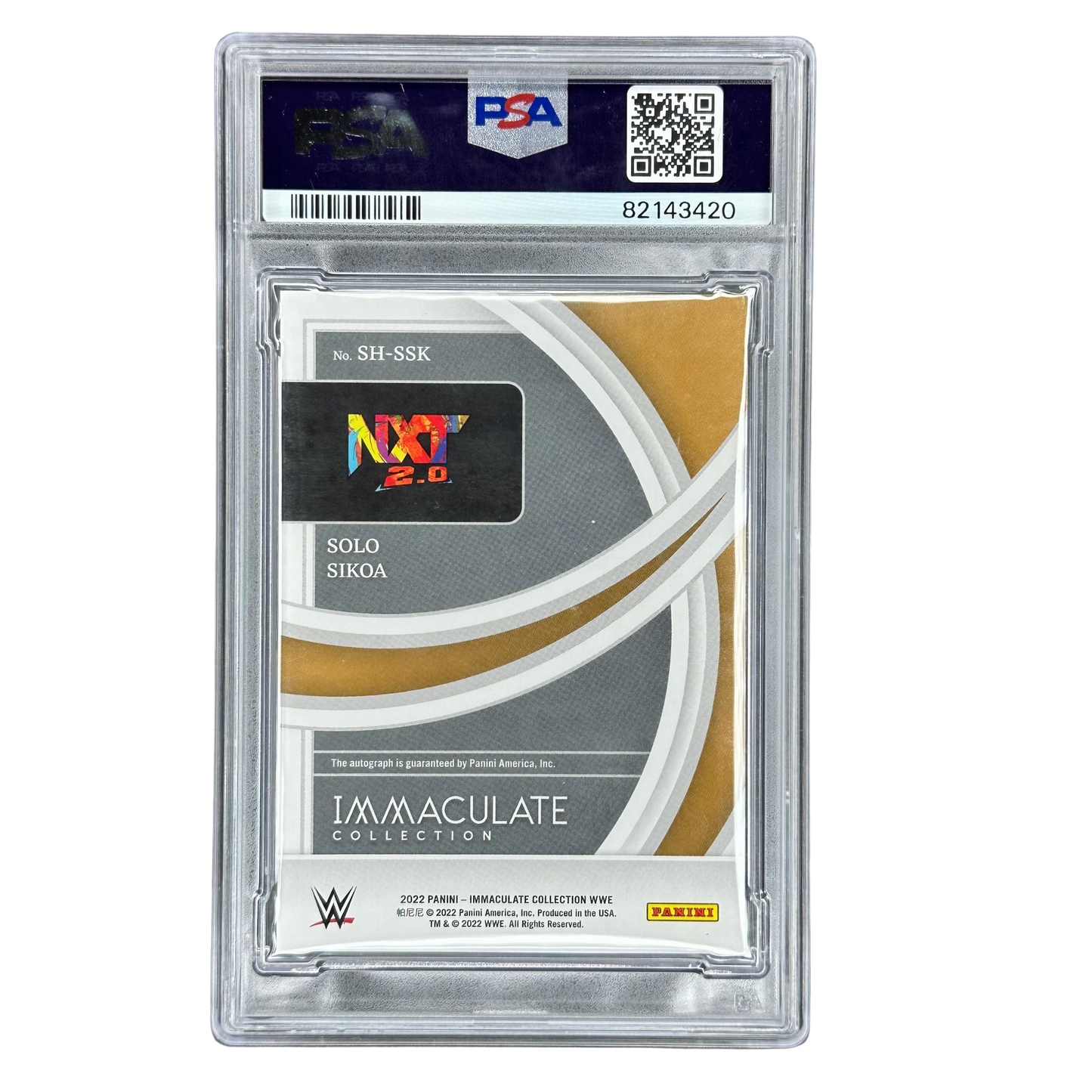 Solo Sikoa 2022 Immaculate Shadowbox Gold Auto 8/10 PSA 8 #SHSSK