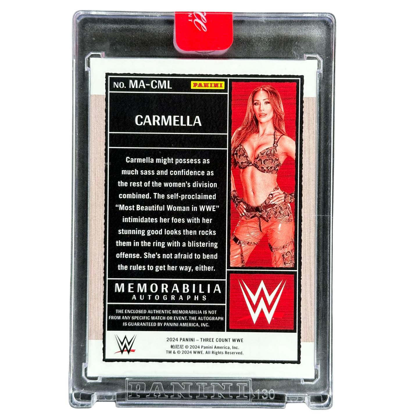 Carmella 2024 Three Count FOTL Pink Memorabilia Auto 7/10 #MA-CML