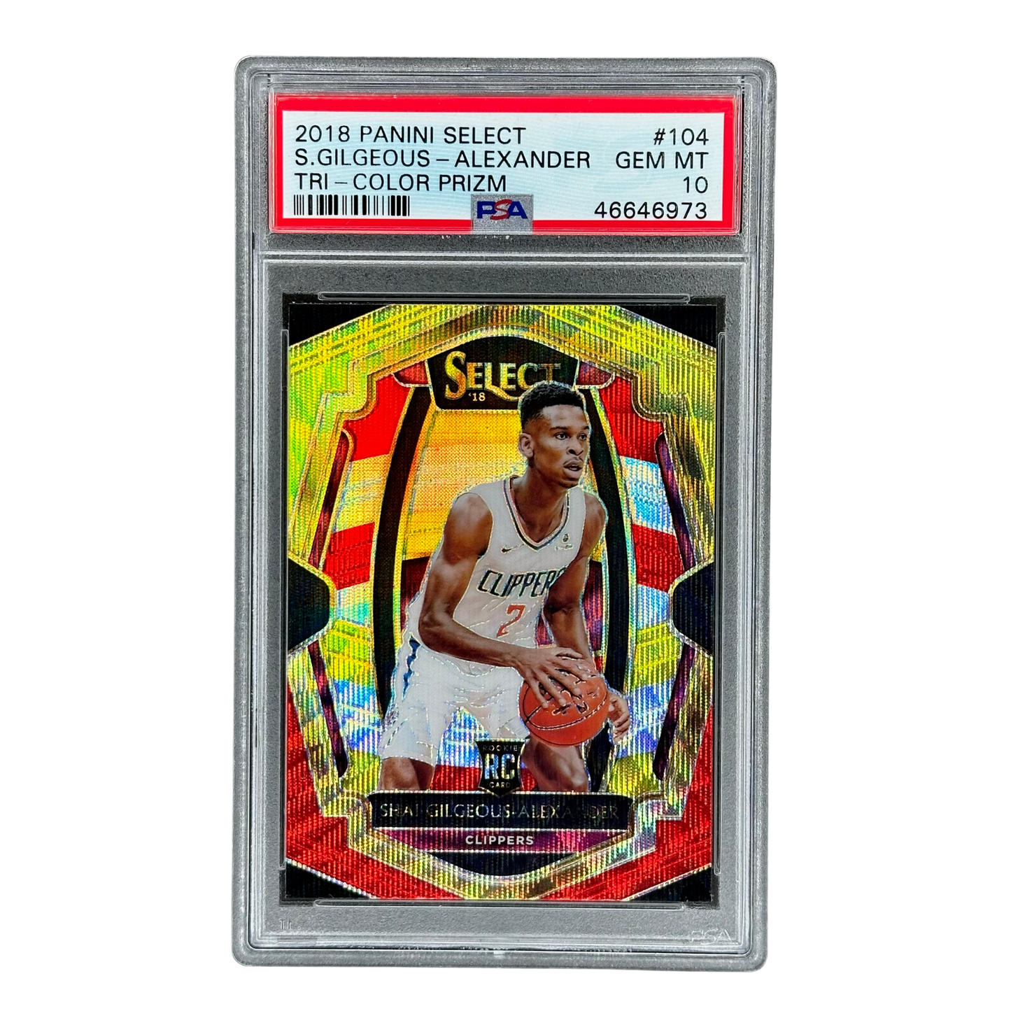 Shai Gildeous-Alexander 2018 Select Tri-Color RC Rookie Card PSA 10 #104