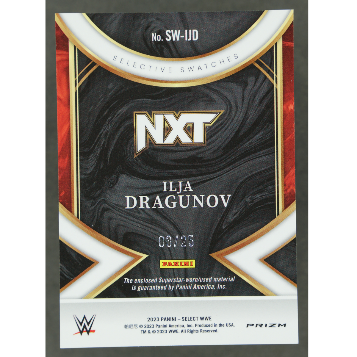 Ilja Dragunov 2023 Select Tie-Dye Selective Swatches Memorabilia 3/25 #SW-IJD