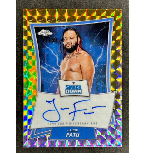 Jacob Fatu 2025 Chrome Blue Brand Auto 11/50 #BBA-JAC