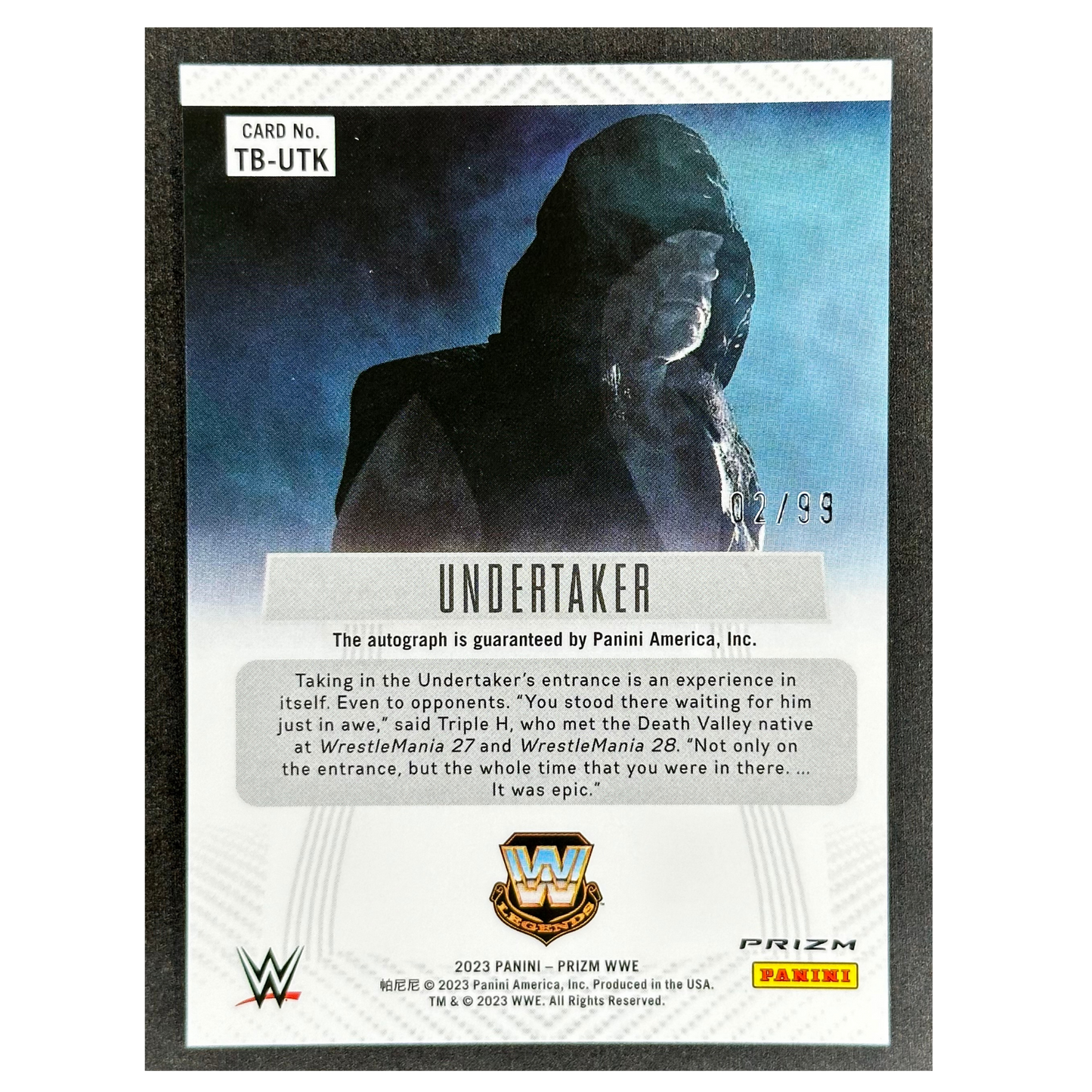 Undertaker 2023 Prizm Red Auto 2/99 #TB-UTK