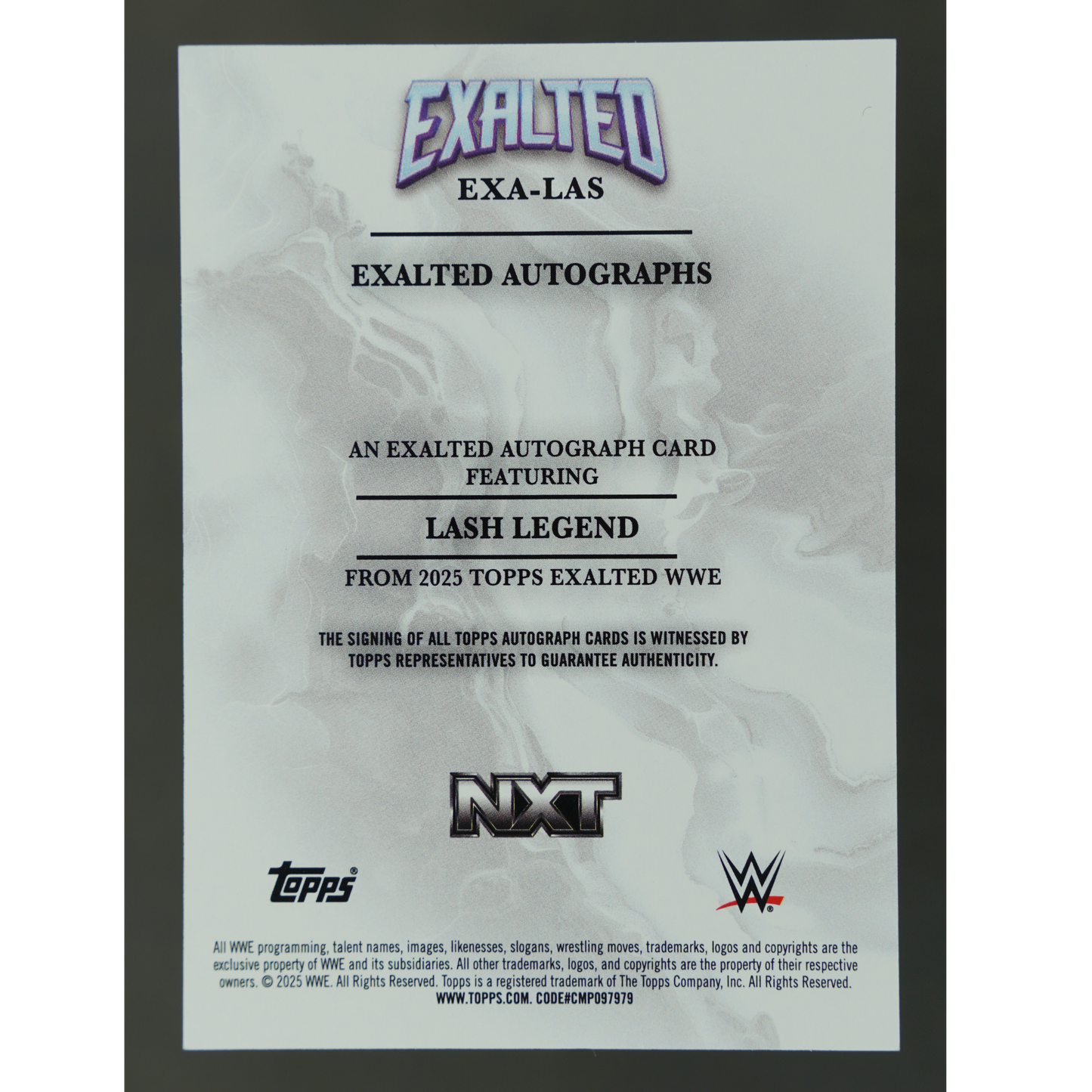 Lash Legend 2025 Exalted Auto 49/50 #EXA-LAS