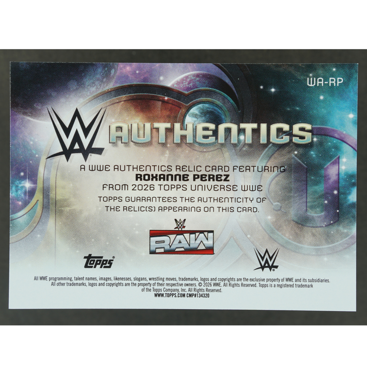 Roxanne Perez 2026 Universe Memorabilia #WA-RP