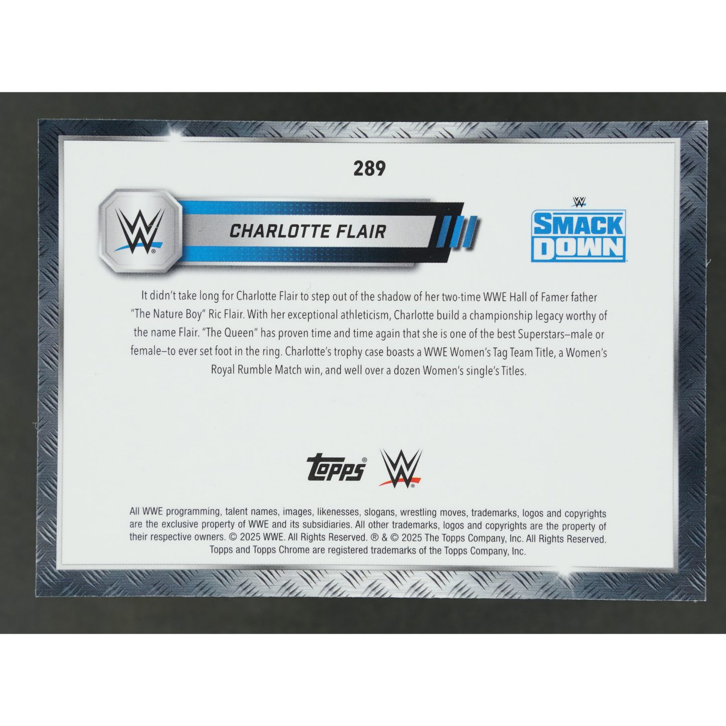 Charlotte Flair 2025 Chrome Image Variation #289