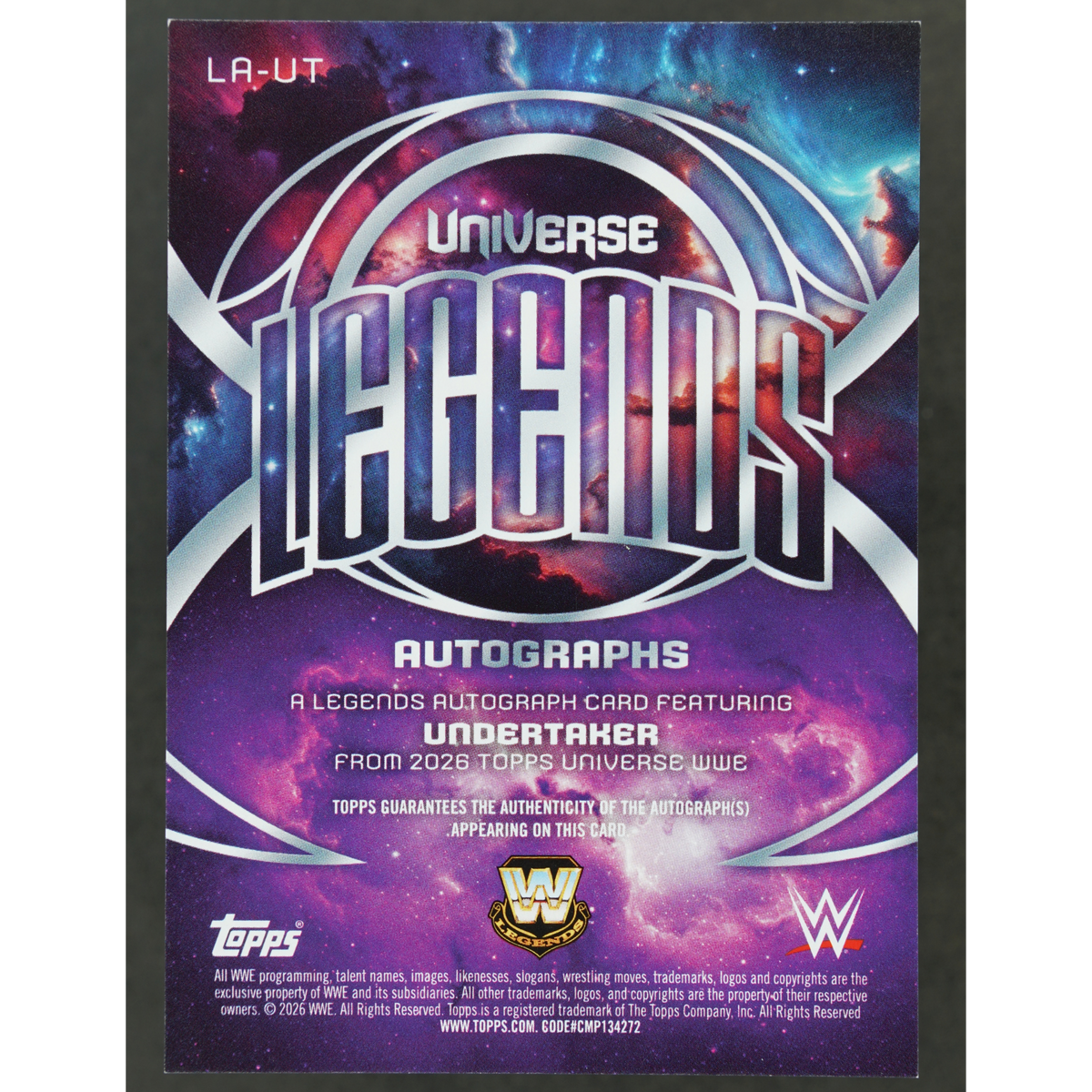 Undertaker 2026 Universe Legends Auto 54/99 #LA-UT