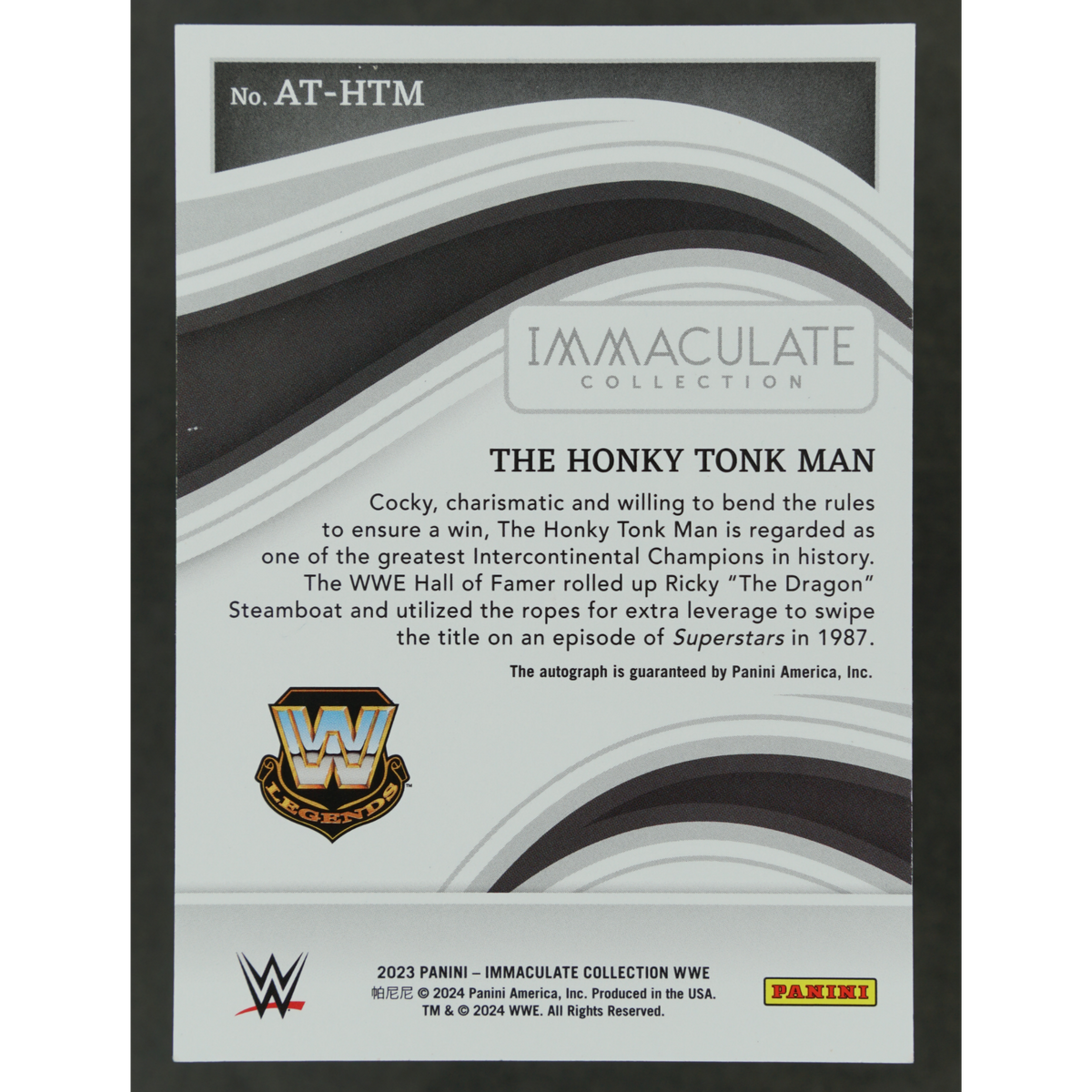 The Honky Tonk Man 2023 Immaculate All-Time Greats Auto 17/25 #AT-HTM