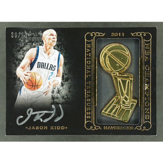 Jason Kidd 2014-15 National Treasures 2011 NBA Champions Trophy Auto 38/49 #NBA-JK
