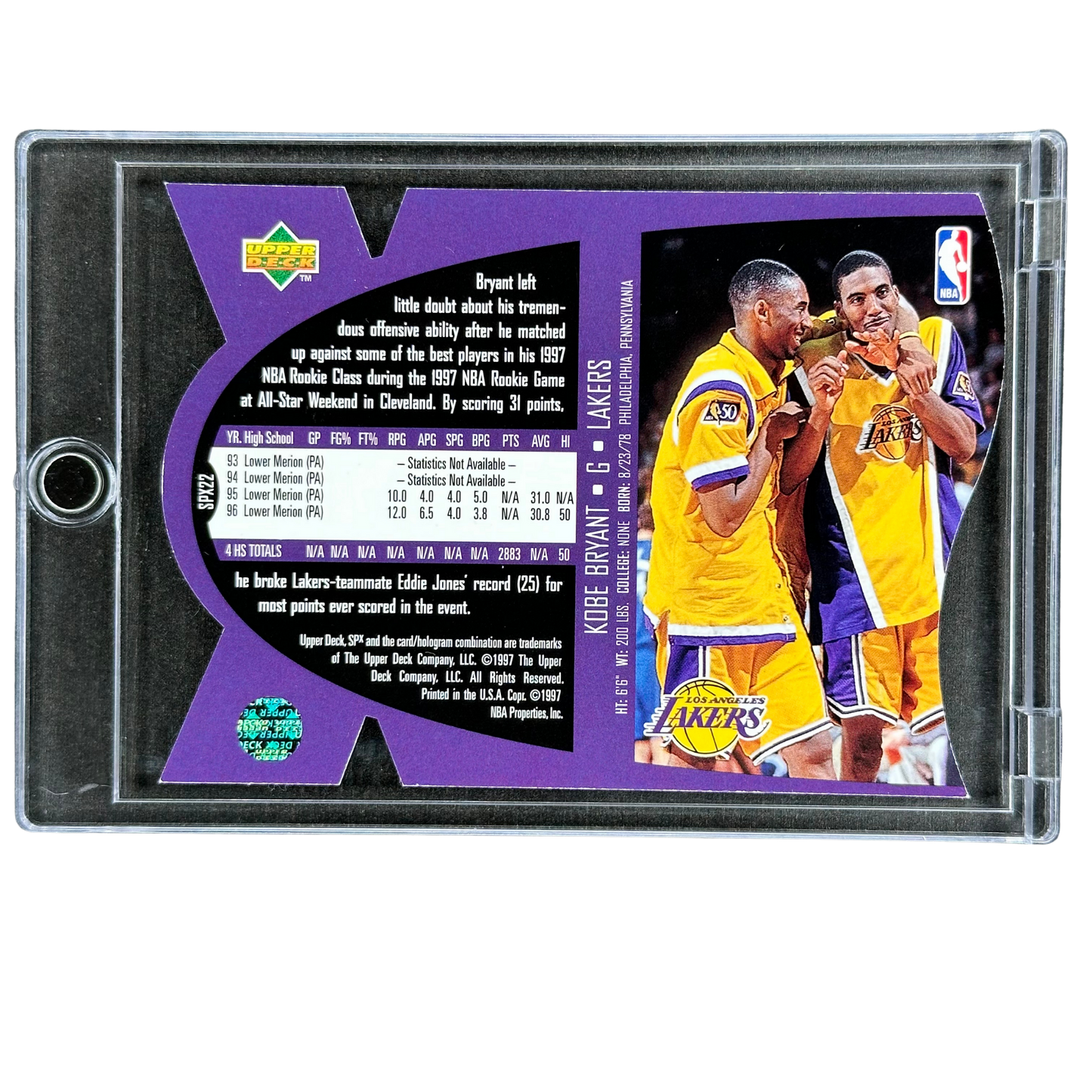 Kobe Bryant 1996-97 SPX RC #SPX22