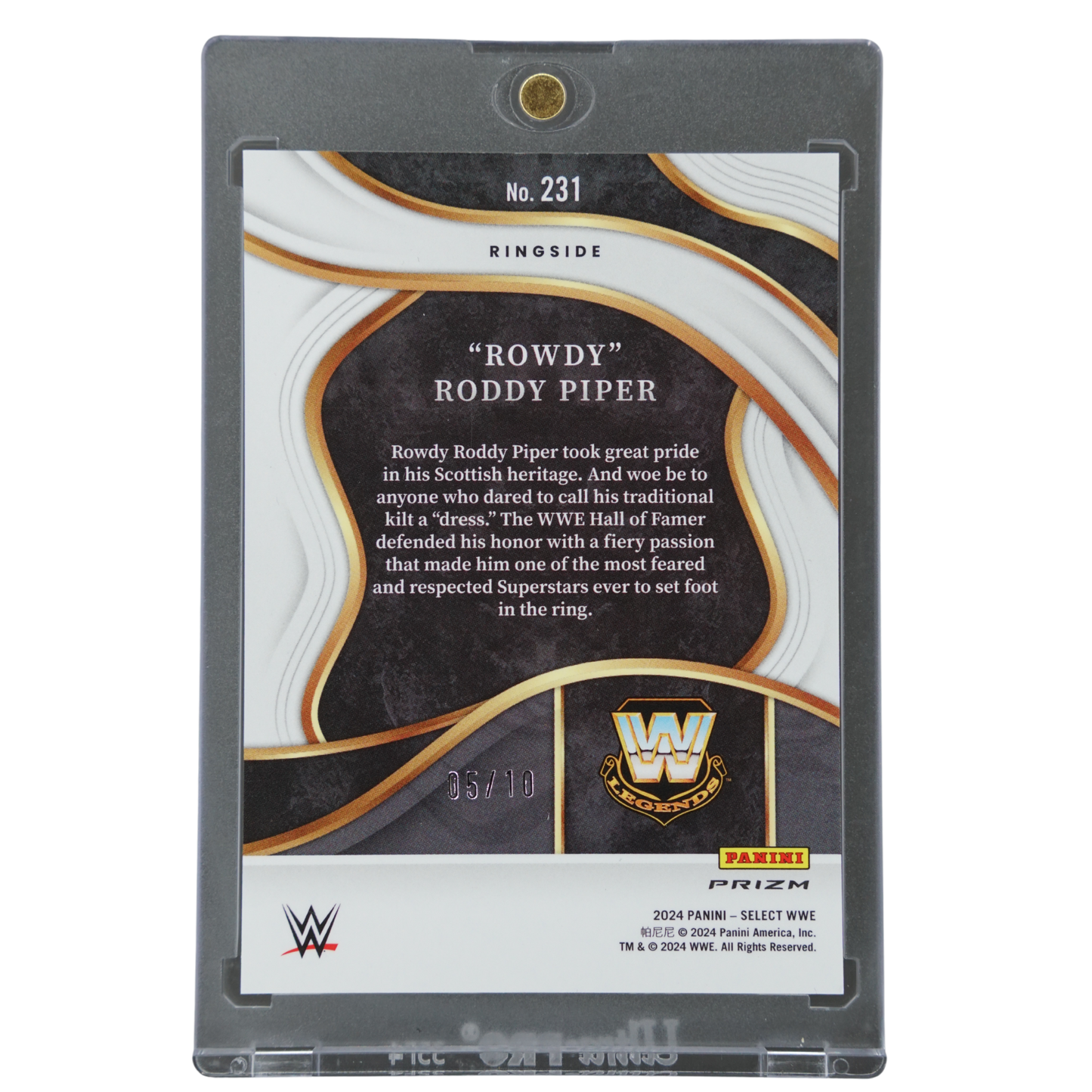"Rowdy" Roddy Piper 2024 Select Ringside Gold 5/10 #231
