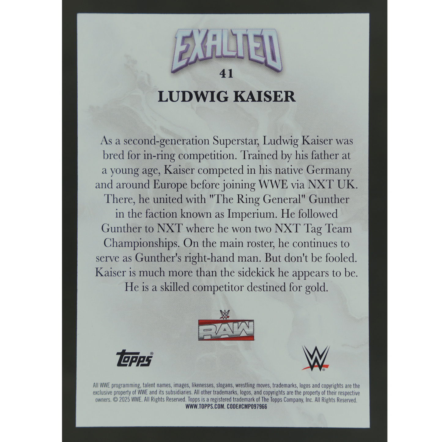 Ludwig Kaiser 2025 Exalted 21/99 #41