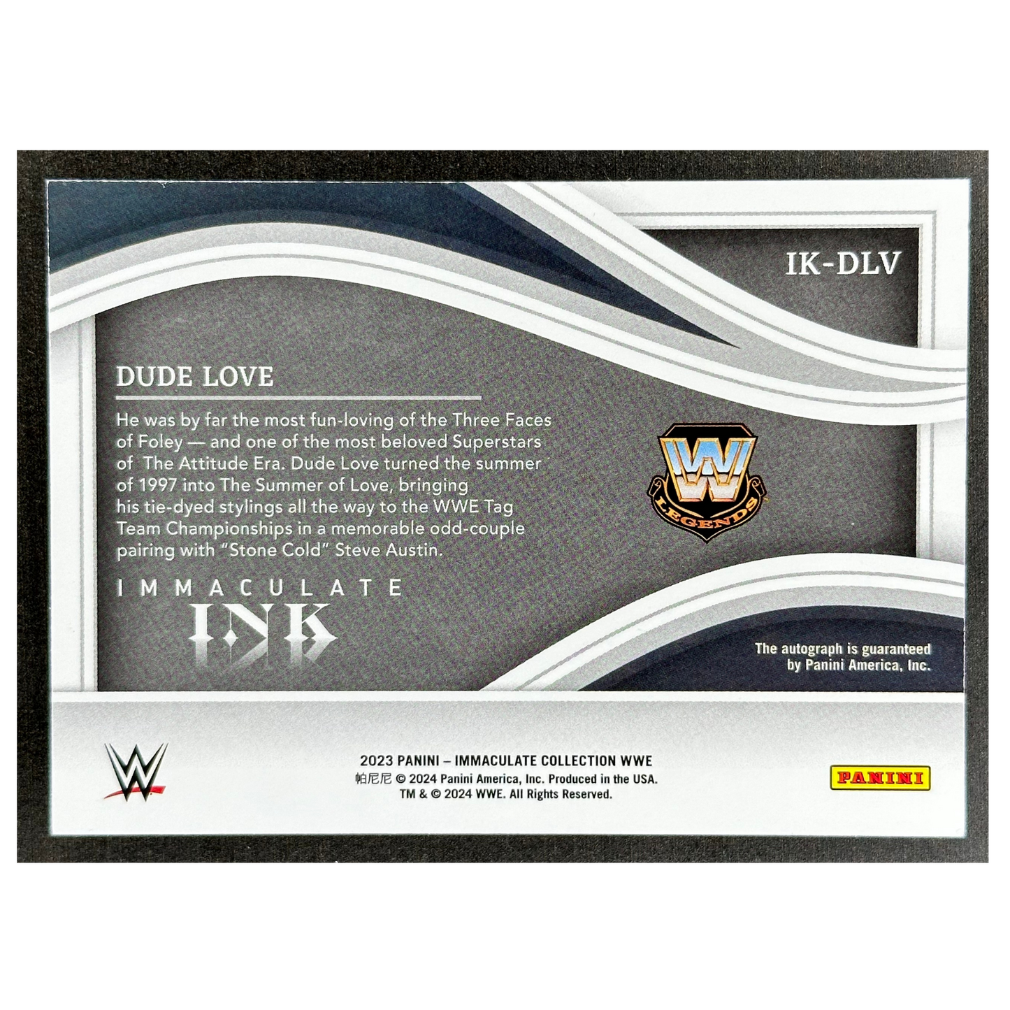 Dude Love 2023 Immaculate Ink Auto 14/49 #IK-DLV