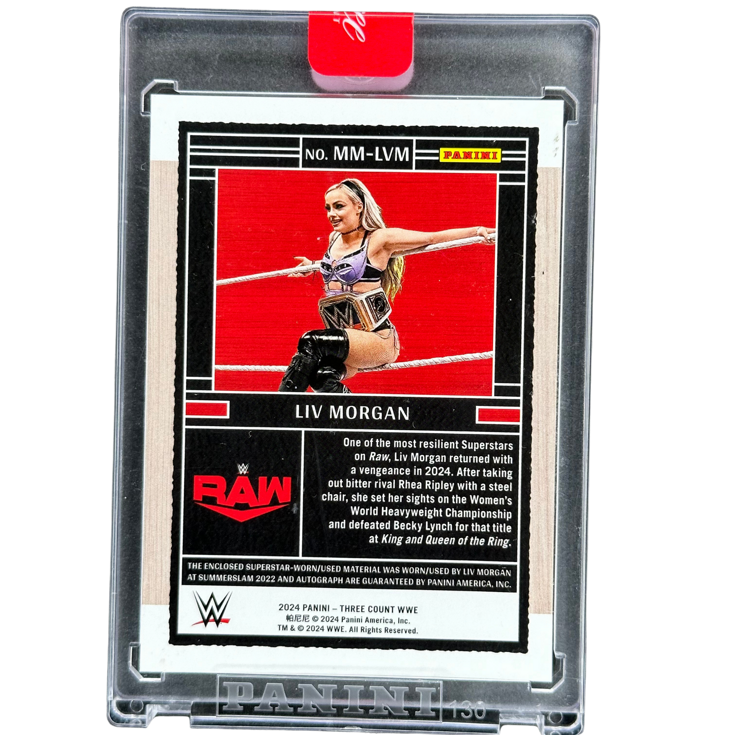 Liv Morgan 2024 Three Count Memorabilia Auto 9/10 #MM-LVM