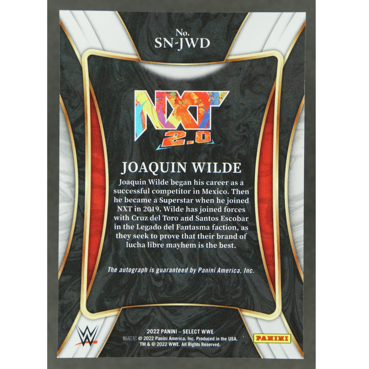 Joaquin Wilde 2022 Select Auto Signature Selections #SN-JWD