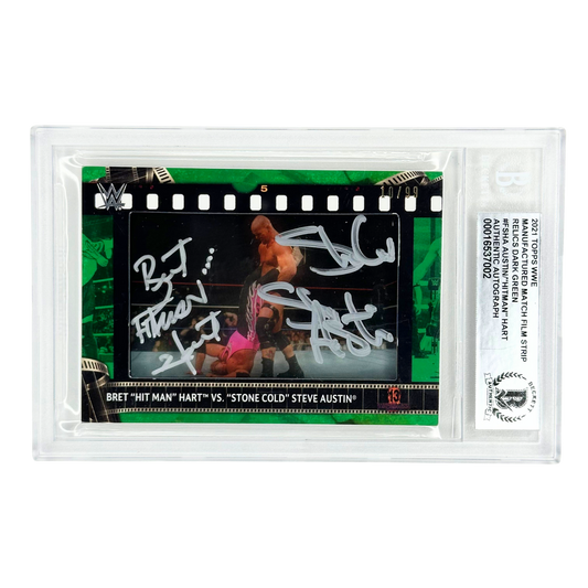 Bret „the Hitman“ Hart vs „Stone Cold“ Steve Austin 2021 Film Strip 10/99 Dual Signed #FS-HA