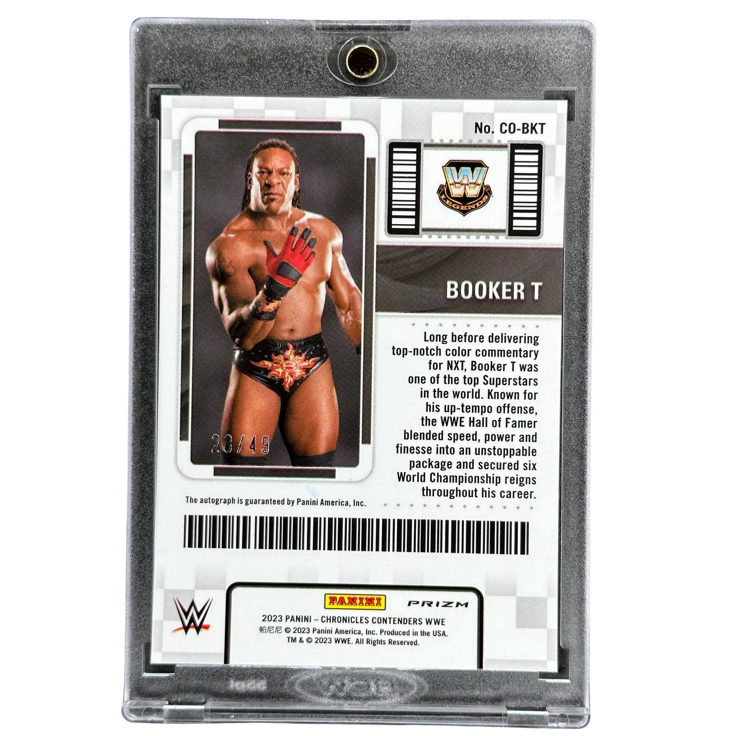 Booker T 2023 Chronicles Contenders Season Ticket Blue Auto 28/49 #CO-BKT