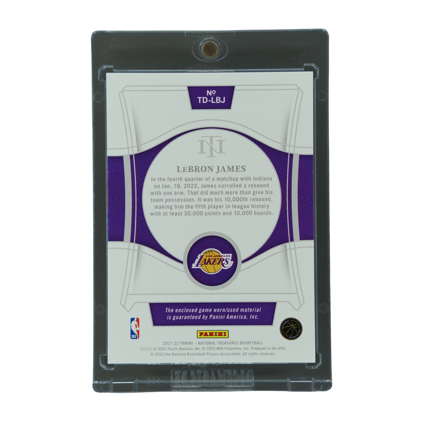 Lebron James 2021 National Treasures Treasured Threads Jersey 12/99 #TD-LBJ