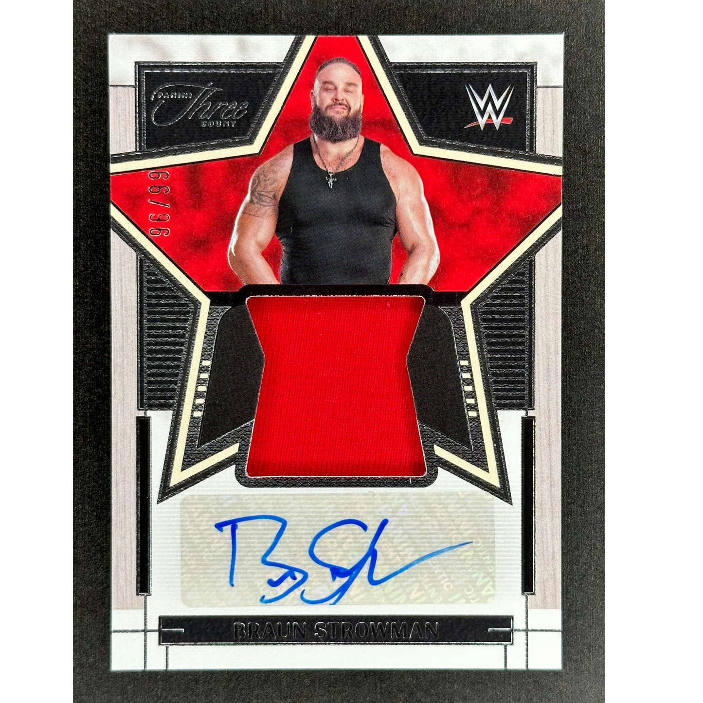 Braun Strowman 2024 Three Count Memorabilia Auto 96/99 #SA-BST