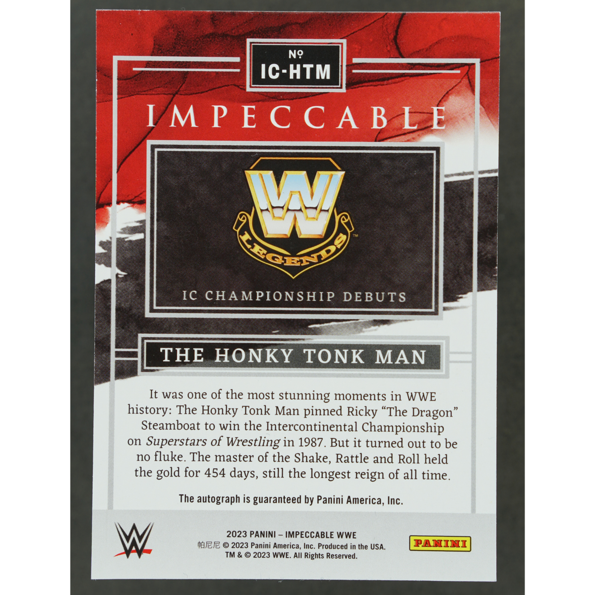 The Honky Tonk Man 2023 Impeccable Auto 39/87 #IC-HTM