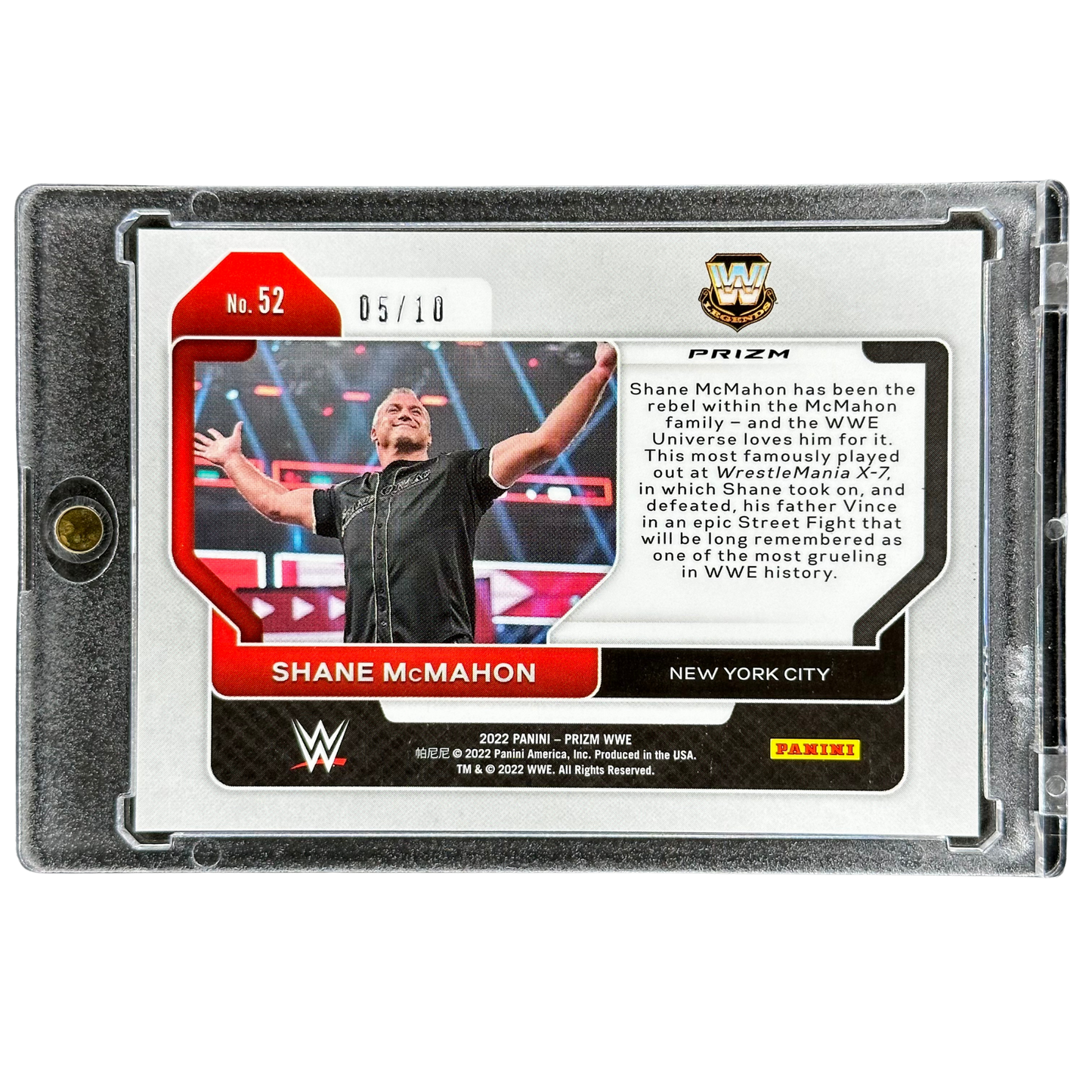 Shane McMahon 2022 Prizm Blue Shimmer 5/10 #52