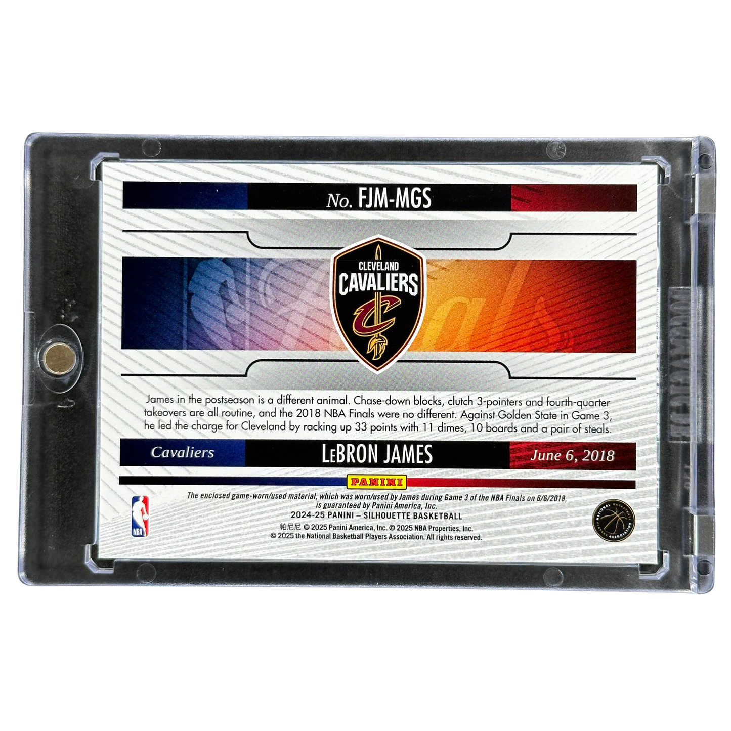 LeBron James 2024 Silhouette 2018 Finals Game 3 Memorabilia #FJM-MGS
