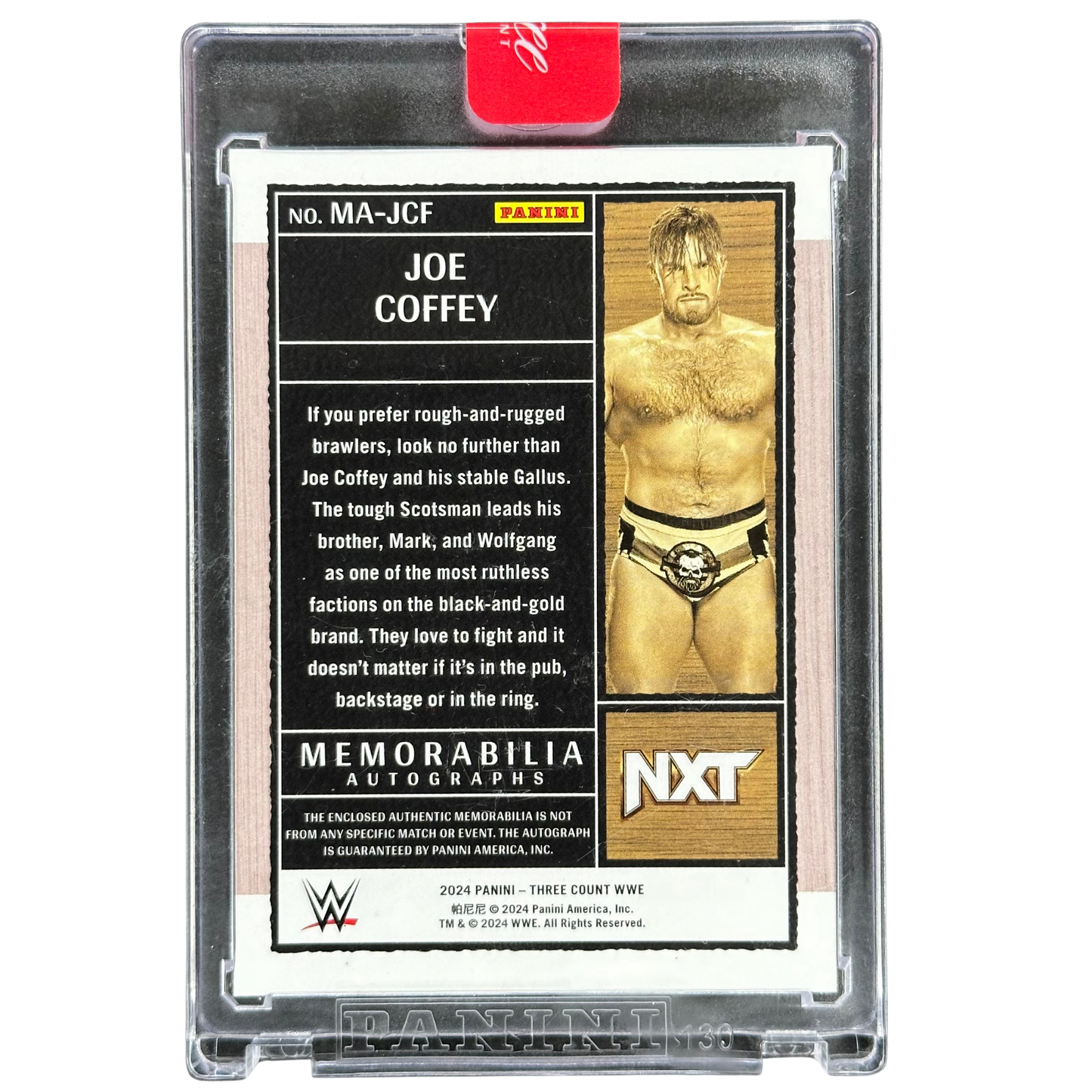 Joe Coffey 2024 Three Count Memorabilia Auto 21/99 #MA-JCF