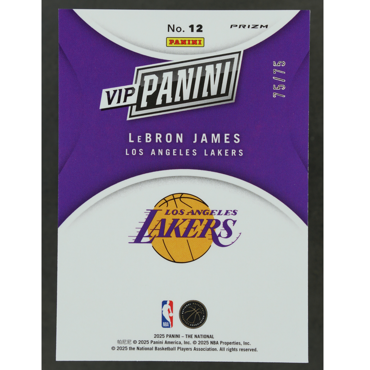 Lebron James 2025 The National VIP 75/75 #12