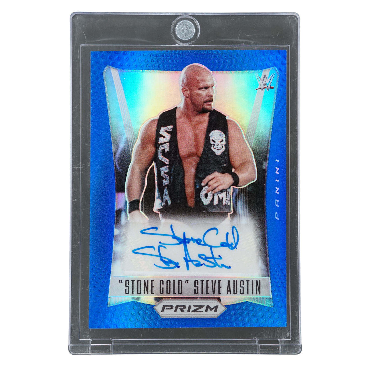"Stone Cold" Steve Austin 2023 Prizm Throwback Blue Auto 4/49 #TB-SCA