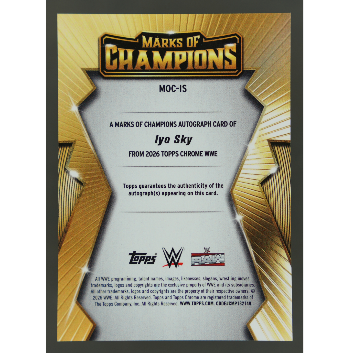 Iyo Sky 2026 Chrome Marks of Champions Refractor Auto #MOC-IS