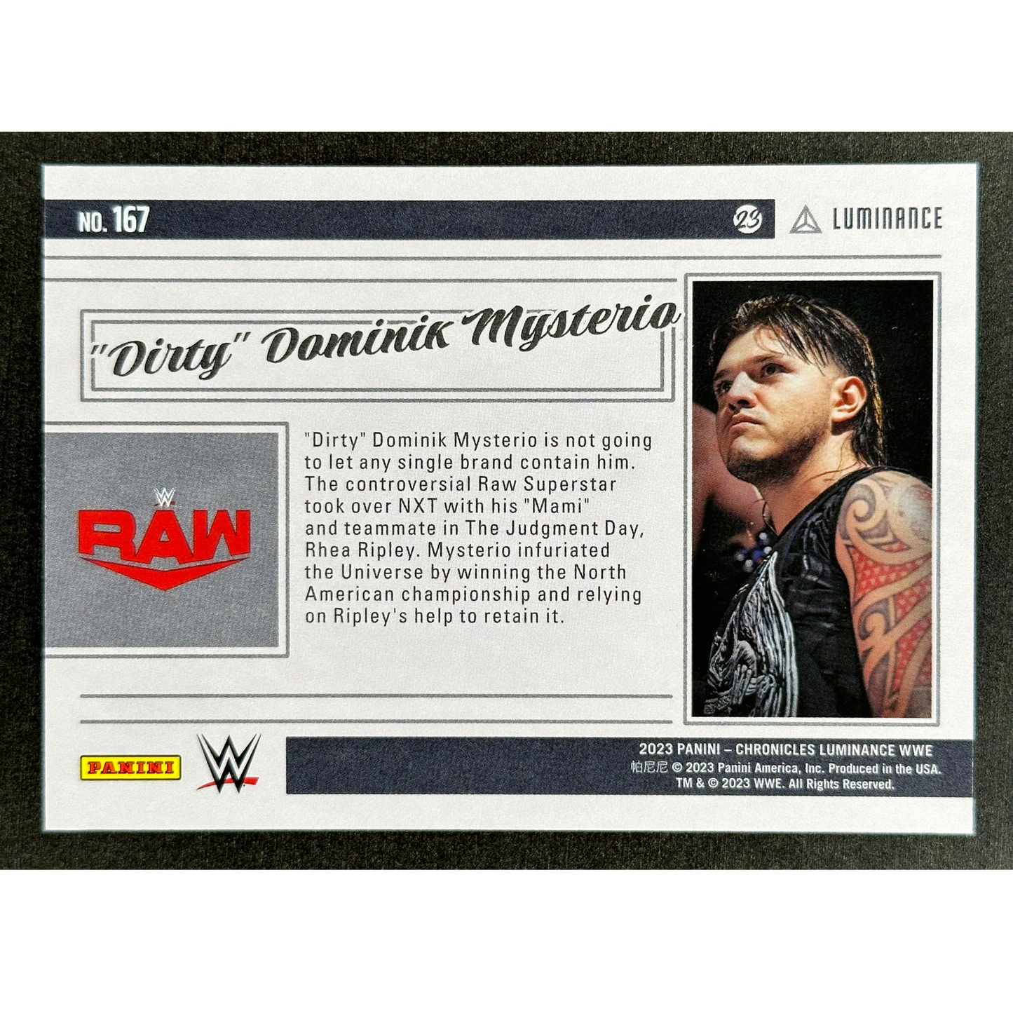"Dirty" Dominik Mysterio 2023 Chronicles Luminance 17/25 #167
