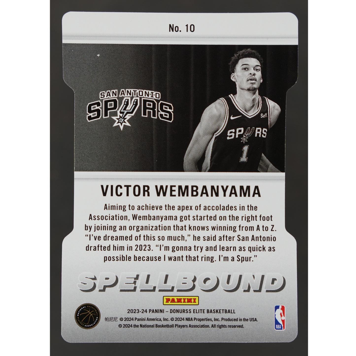 Victor Wembanyama 2023 Elite Spellbound RC Die-Cut #10